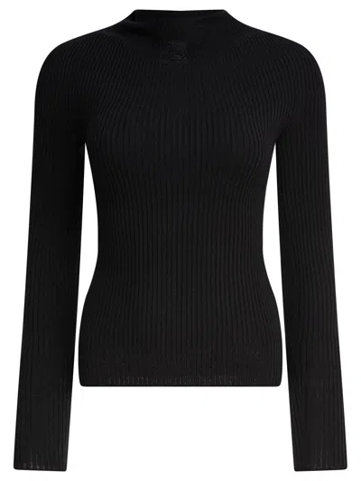 Courrèges Courregès Black Merino Wool Knitwear