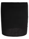 Courrèges Courregès Black Merino Wool Skirt