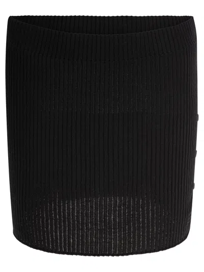 Courrèges Courregès Black Merino Wool Skirt