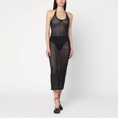 COURRÈGES BLACK MESH COTTON DRESS