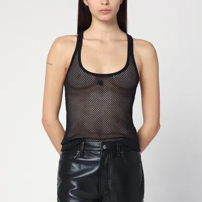 COURRÈGES COURRÈGES | BLACK MESH TANK TOP IN COTTON