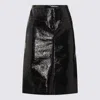 Courrèges Low-rise Vinyl Midi Skirt In Black