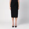 Courrèges Black Oblique Tailored Midi Skirt In Black