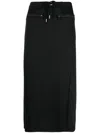 Courrèges Drawstring Tracksuit Maxi Skirt In Black