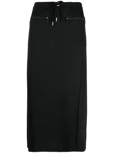COURRÈGES BLACK MIDI SKIRT WITH POCKETS