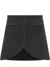 Courrèges Ellipse Black Twill Mini Skirt In Black