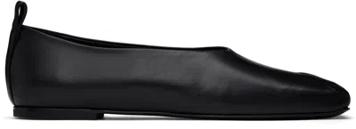 Courrèges Black Minimal Leather Loafers In 9999 Black