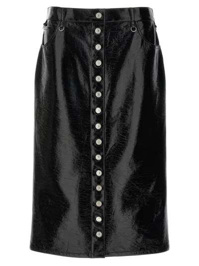 COURRÈGES BLACK MULTIFLEX MIDI SKIRT