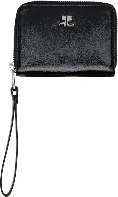 Courrèges Black Naplack Zipped Compact Wallet