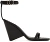 Courrèges Black Oblique Leather Heeled Sandals In 9999 Black