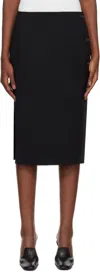 Courrèges Black Oblique Tailored Midi Skirt In 9999 Black