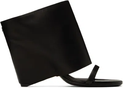 Courrèges Leather Wedge Mules In Black