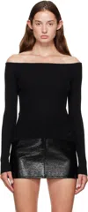 Courrèges Ribbed Off-the-shoulder Top In Black
