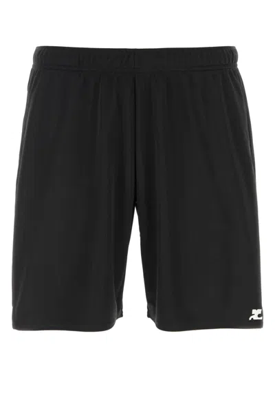 Courrèges Courregès Black Polyester Bermuda Shorts