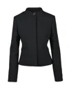Courrèges Black Polyester Cropped Jacket In Black