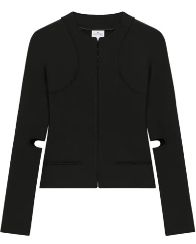COURRÈGES COURREGÈS BLACK POLYESTER WOOL JACKETS