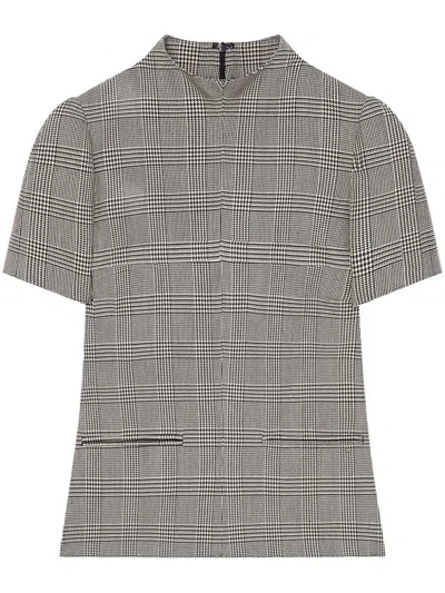 Courrèges Prince Of Wales-pattern T-shirt In Sand / Mud Brown
