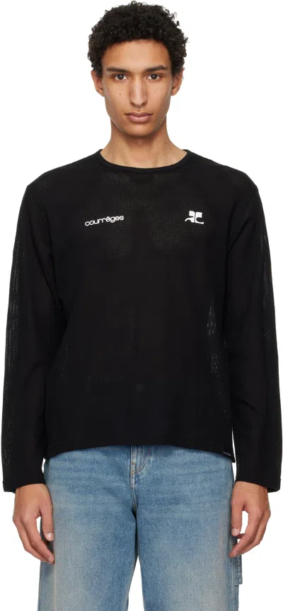Courrèges Black Printed Mesh T-shirt