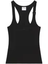 Courrèges Courreges Black Racerback Tank Top With Logo Patch