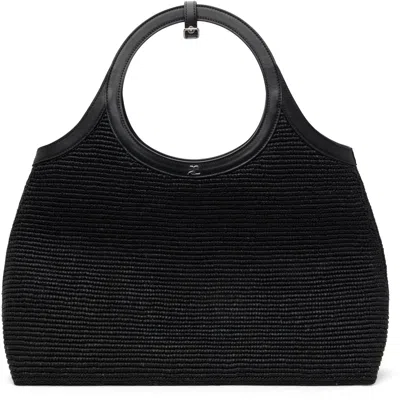 Courrèges Black Raphia Holy Day Tote