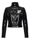 Courrèges Re-edition Vinyl Effect Jacket In Black