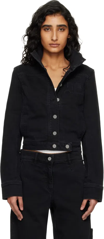 Courrèges Black Reedition Denim Jacket