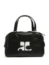 Courrèges Structured Black Bowling Bag With Versatile Carrying Options In Black