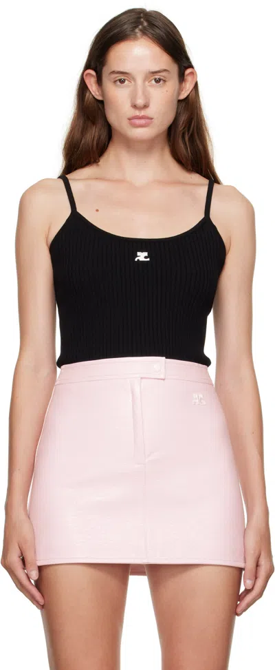 Courrèges Courreges Women Reedition Rib Knit Tank Top In Black