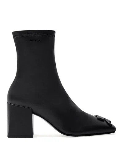 COURRÈGES BLACK REEDITION LOGO ANKLE BOOTS