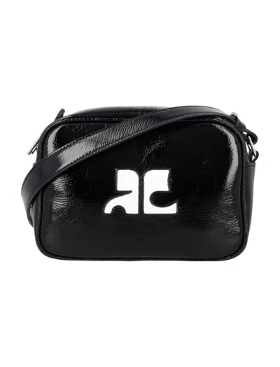 Courrèges Black Reedition Naplack Crossbody Bag