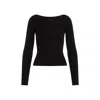 COURRÈGES BLACK RIB KNIT SWEATER FOR WOMEN