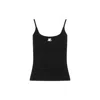 Courrèges Ribbed Spaghetti Strap Top With Elegant Logo Detail And Luxurious Fabric Blend