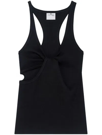 COURRÈGES BLACK RIB TANK TOP