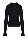 Courrèges Courreges Ribbed Knit Pullover Sweater In Black