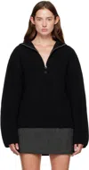 Courrèges Courreges Black Wool Oversize Sweater In Black
