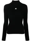 Courrèges Black Roll Neck Sweater