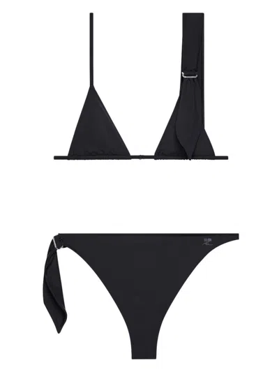 COURRÈGES BLACK SCARF BIKINI SET