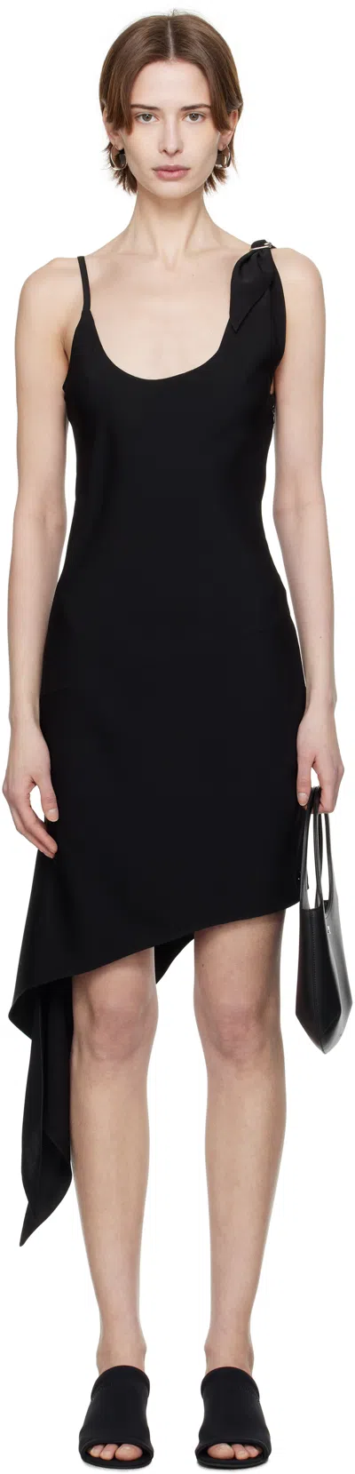 COURRÈGES BLACK SCARF MIDI DRESS