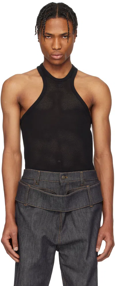 Courrèges Black Scuba Mesh Tank Top