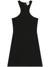 Courrèges Black Short Dress With Geometric Design And Sleeveless