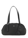 Courrèges Black Calf Leather Bos Taurus Shoulder Bag In Black