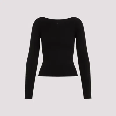 Courrèges Courreges Shoulders Rib Sweater In Black