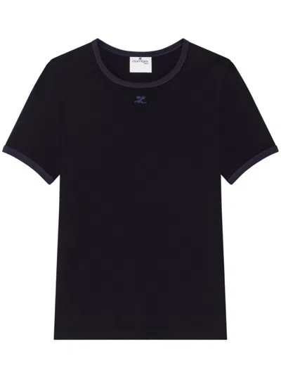 Courrèges Black Signature Contrast T-shirt