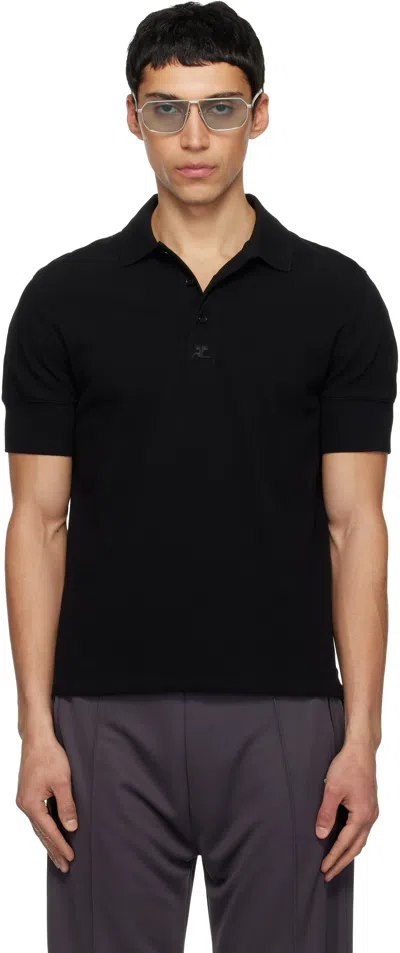 Courrèges Black Signature Polo In Multi