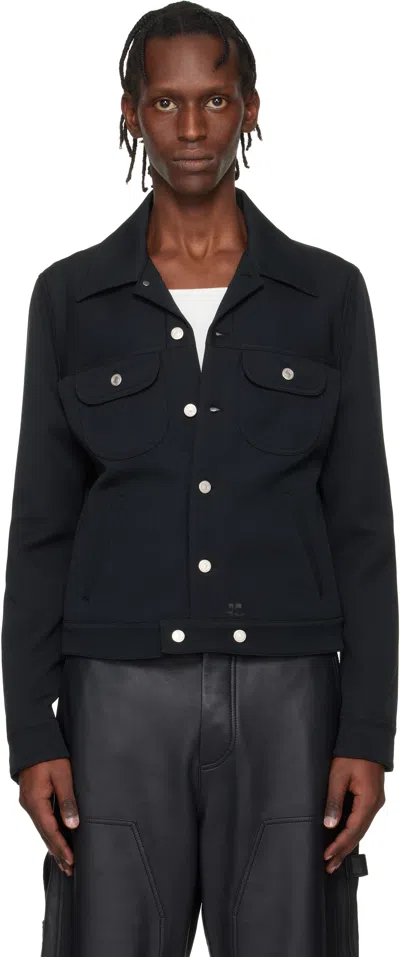 Courrèges Black Signature Twill Trucker Jacket