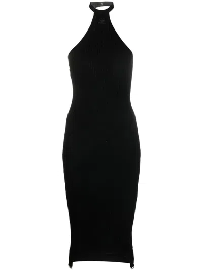 COURRÈGES BLACK SLEEVELESS LONG DRESS