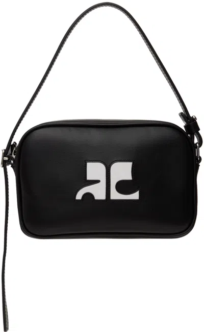 Courrèges Black Slim Leather Camera Bag In 9999 Black