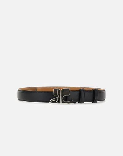 Courrèges Courreges Black Soft Calfskin Belt