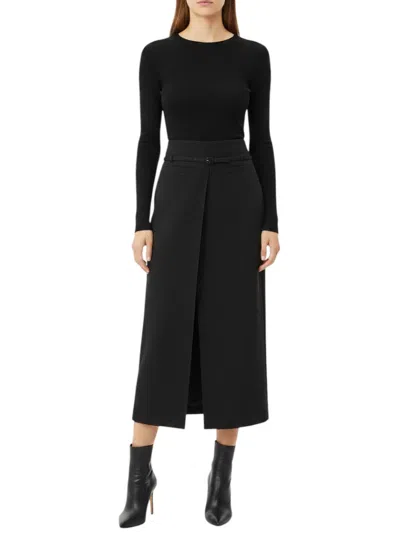 Courrèges Black Solid Ankle Length Skirt