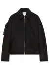 Courrèges Black Solid Shirt Collar Jacket In Black